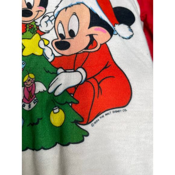 NEW Vintage 1984 Walt Disney Co Christmas One Piece Footie Mickey Minnie NEWBORN - Picture 5 of 13